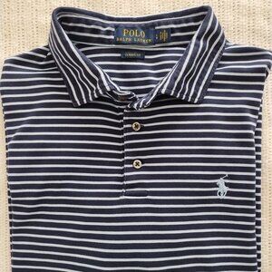 Polo Ralph Lauren Men's Shirt - BLUE/WHITE - LG (VGC)